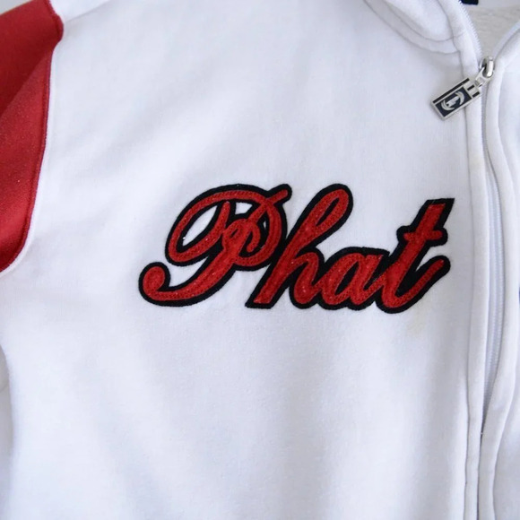 Vintage Phat Farm Y2K White Red Zip Up  Sweater - Medium - Picture 10 of 12